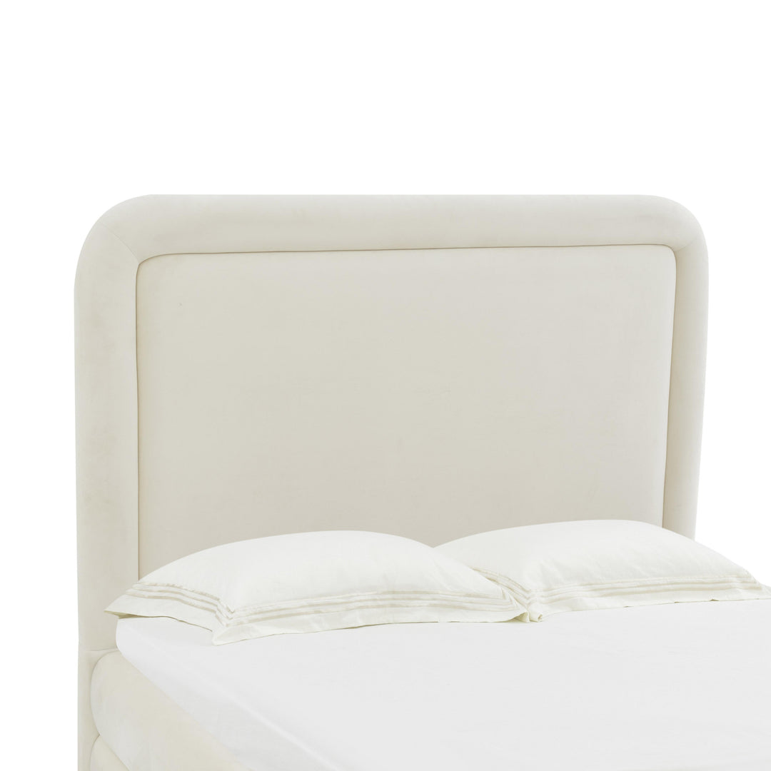 Briella Cream Velvet Bed in Queen