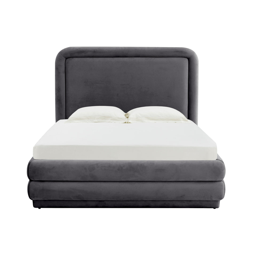 Briella Dark Grey Velvet Bed in King