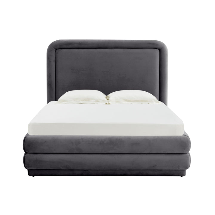 Briella Dark Grey Velvet Bed in Full