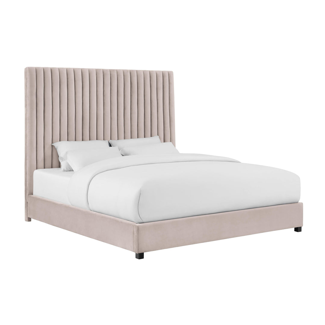 Arabelle Blush Velvet Bed in King