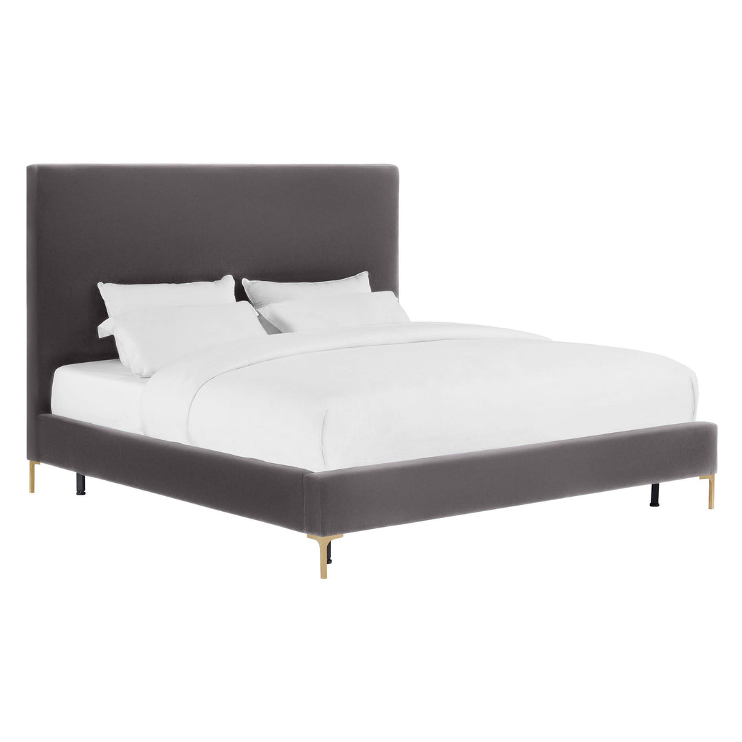 Delilah Grey Velvet Bed in King