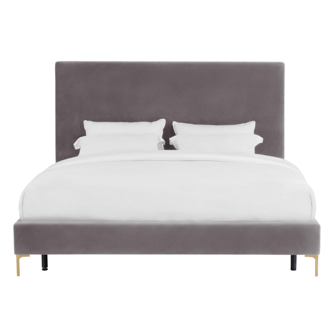 Delilah Grey Velvet Bed in King