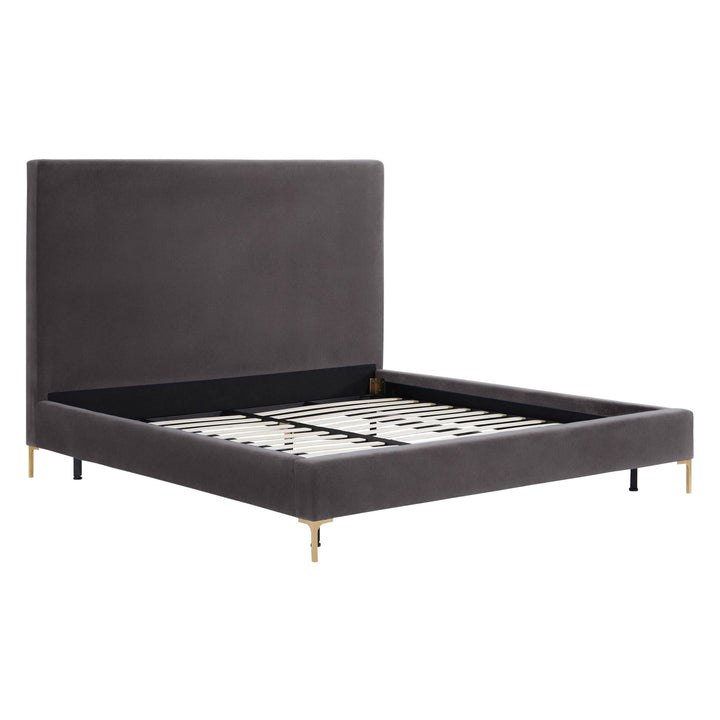 Delilah Grey Velvet Bed in King