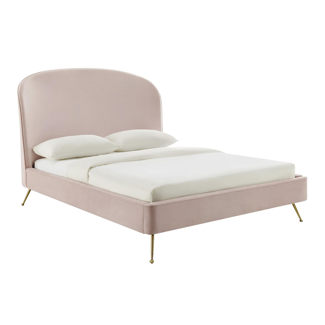 Vivi Blush Velvet Bed in King