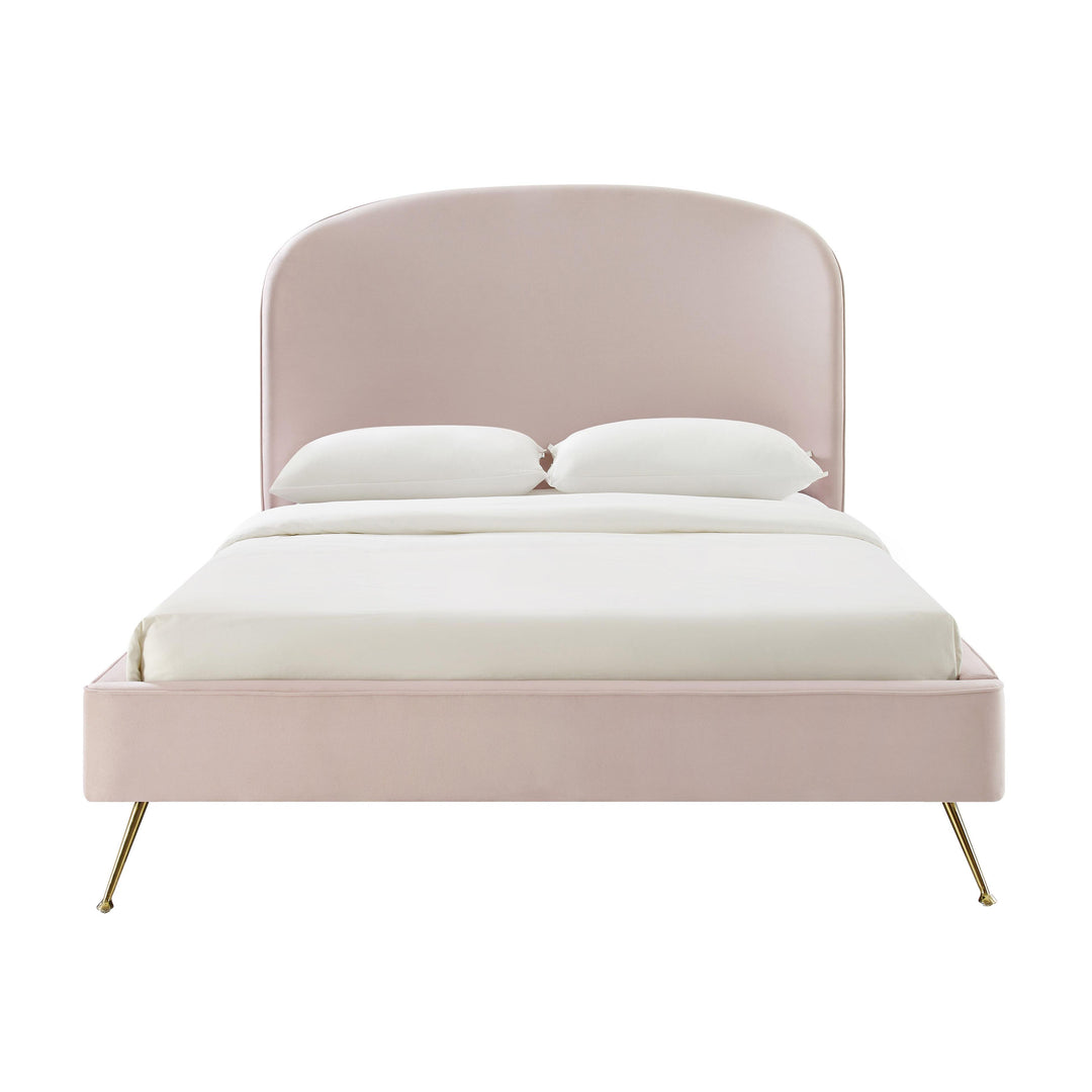 Vivi Blush Velvet Bed in King