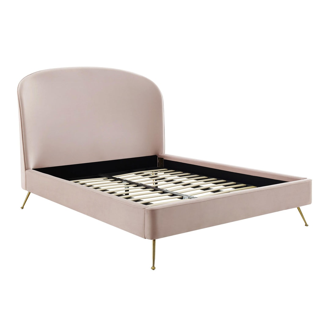 Vivi Blush Velvet Bed in King