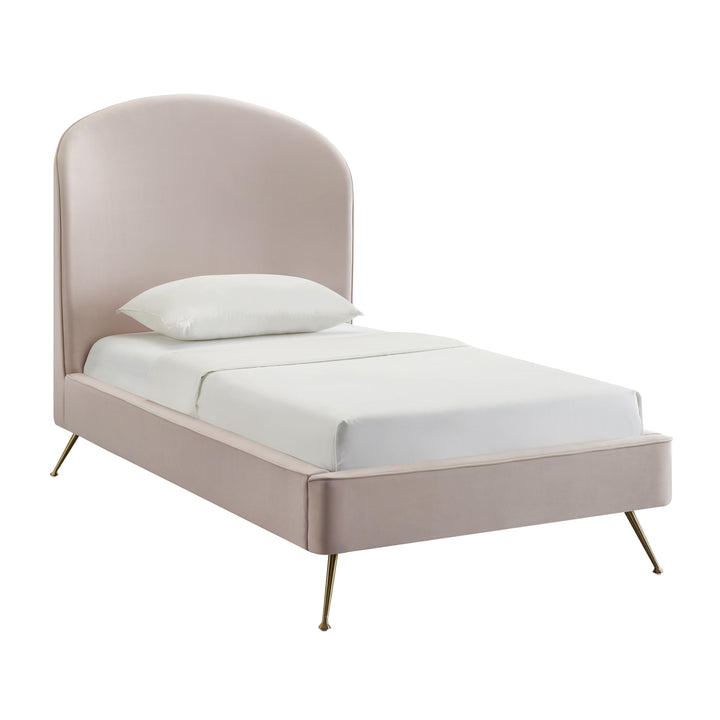 Vivi Blush Velvet Bed in Twin