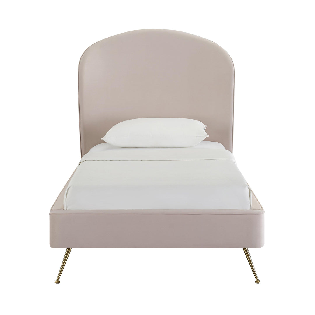 Vivi Blush Velvet Bed in Twin