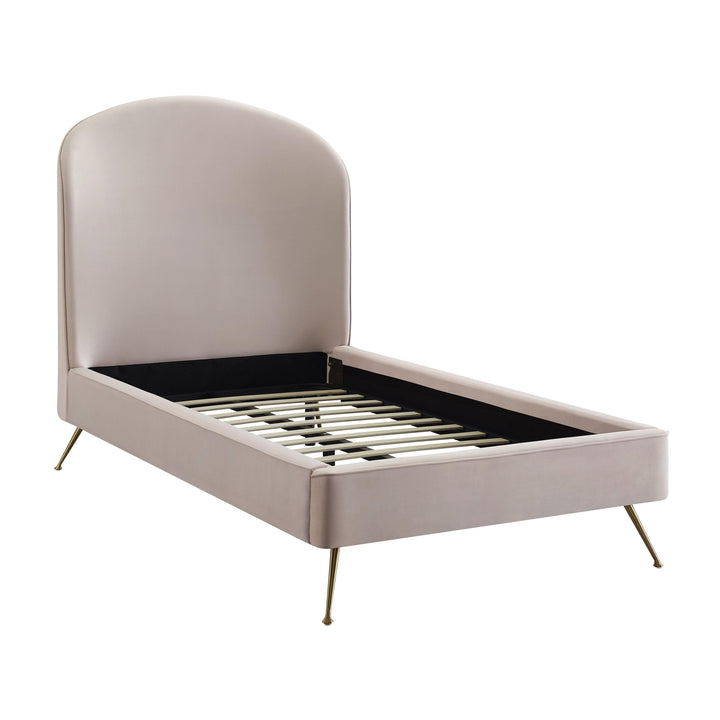 Vivi Blush Velvet Bed in Twin