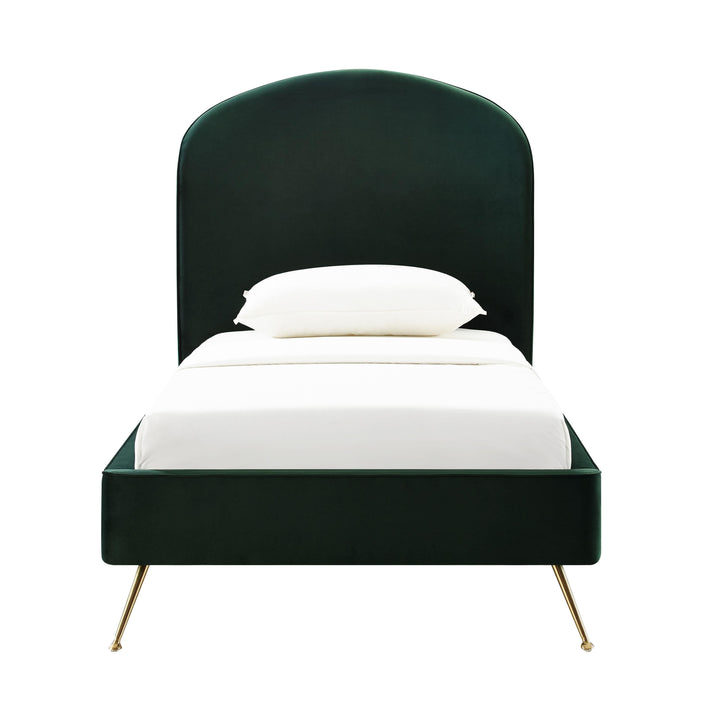 Vivi Forest Green Velvet Bed in Twin