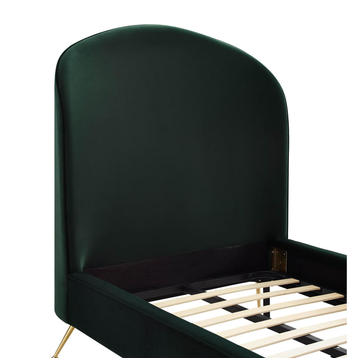 Vivi Forest Green Velvet Bed in Twin