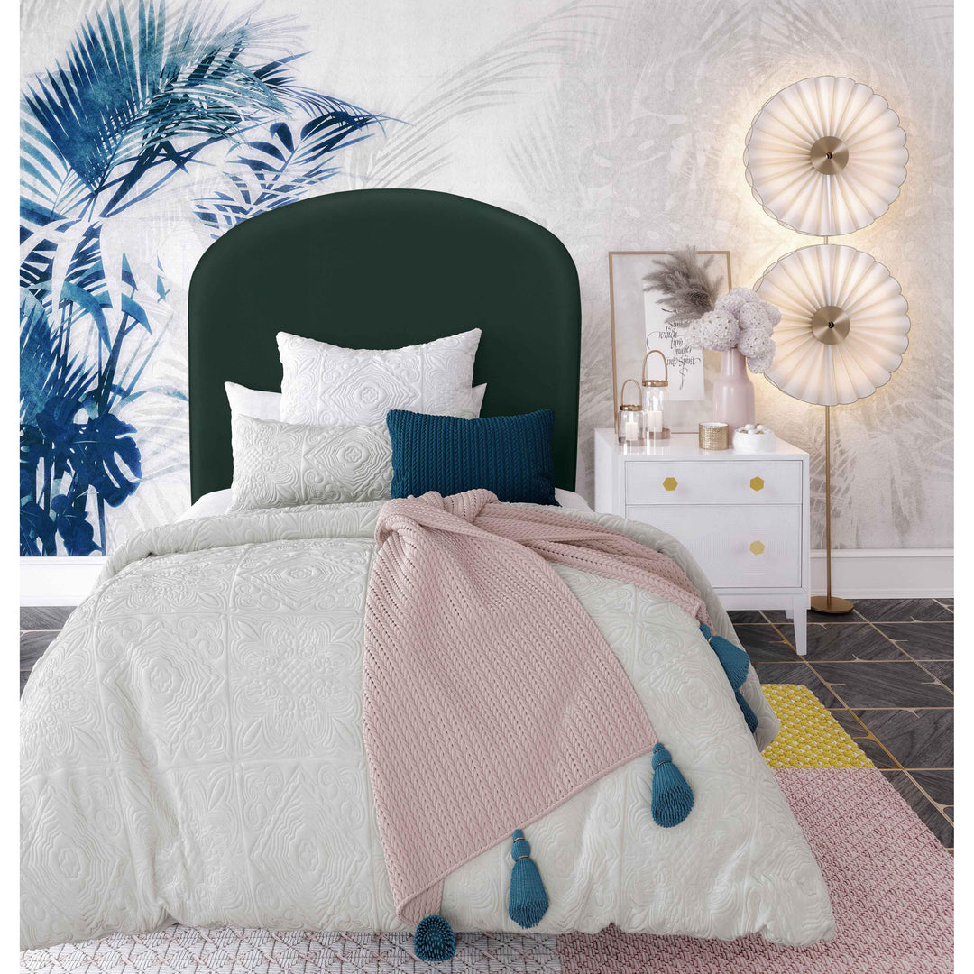 Vivi Forest Green Velvet Bed in Twin