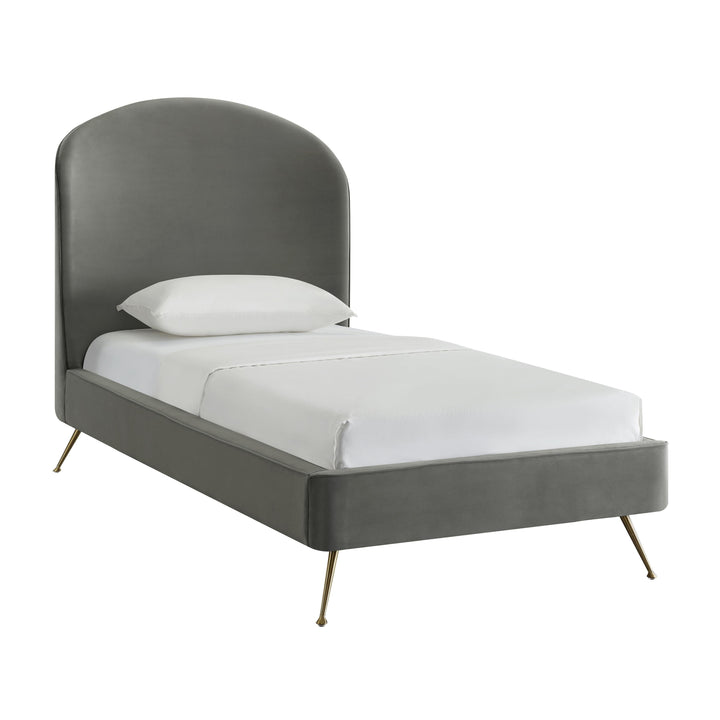 Vivi Grey Velvet Bed in Twin