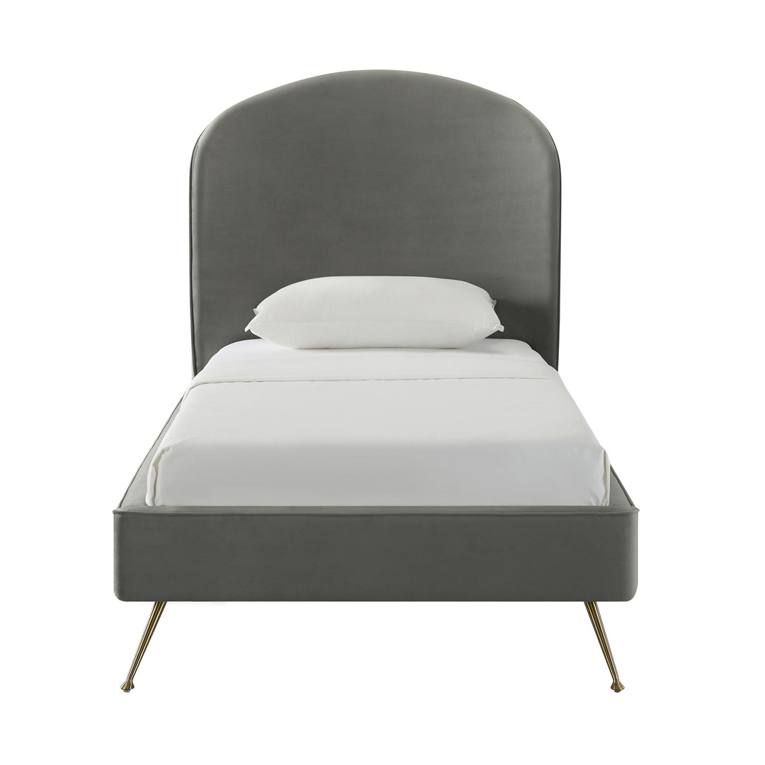 Vivi Grey Velvet Bed in Twin