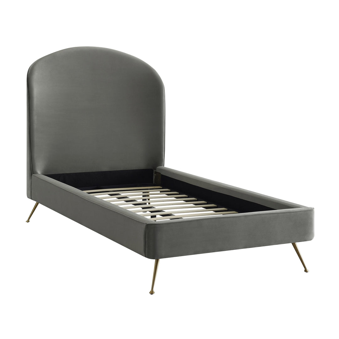 Vivi Grey Velvet Bed in Twin