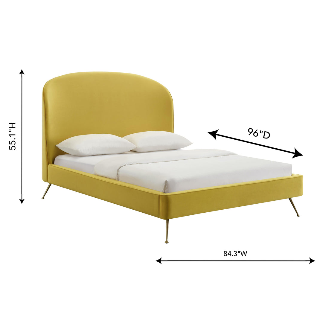 Vivi Burnt Gold Velvet Bed in King