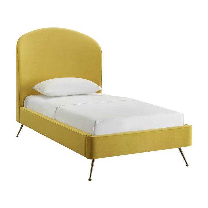 Vivi Burnt Gold Velvet Bed in Twin