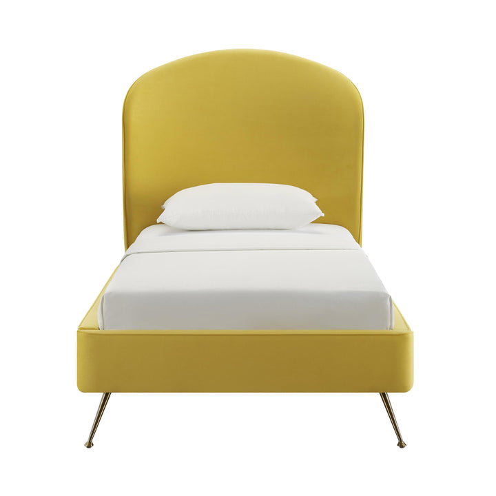 Vivi Burnt Gold Velvet Bed in Twin