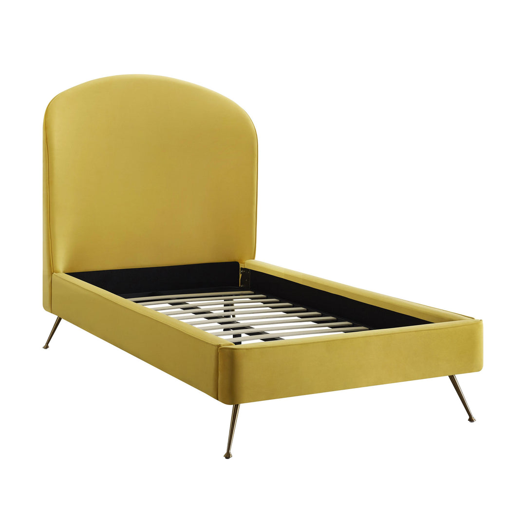 Vivi Burnt Gold Velvet Bed in Twin