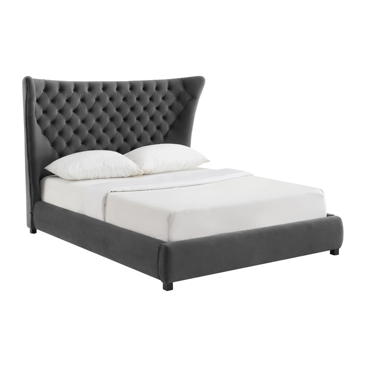 Sassy Grey Velvet King Bed