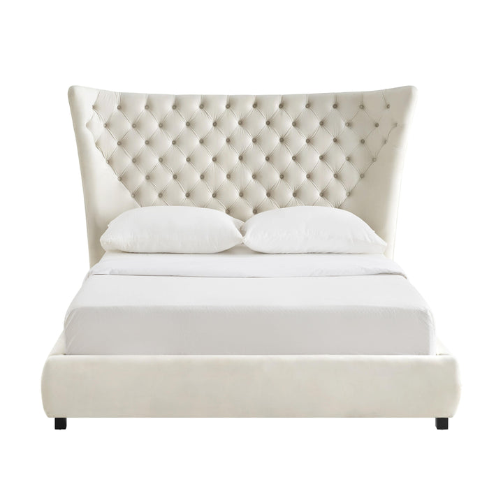 Sassy Cream Velvet King Bed