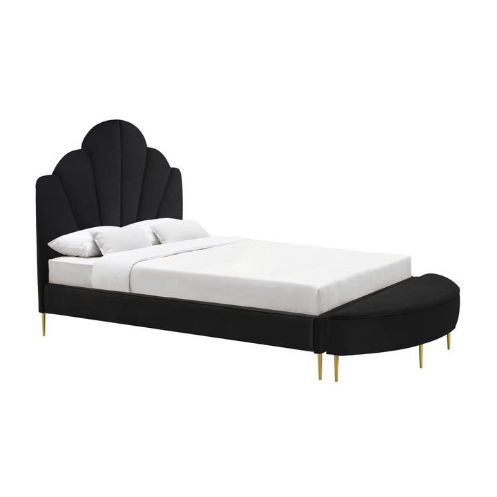 Bianca Black Velvet Bed in King