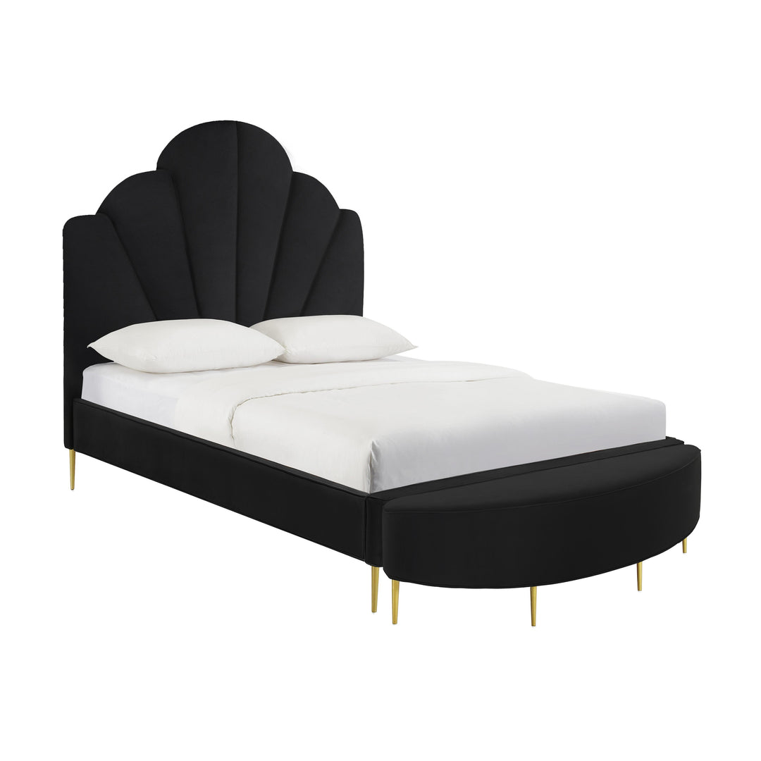 Bianca Black Velvet Bed in Queen
