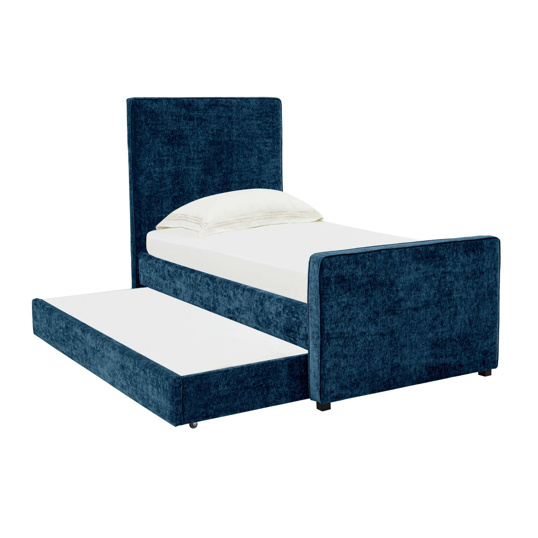 Delilah Navy Textured Velvet Trundle in Twin