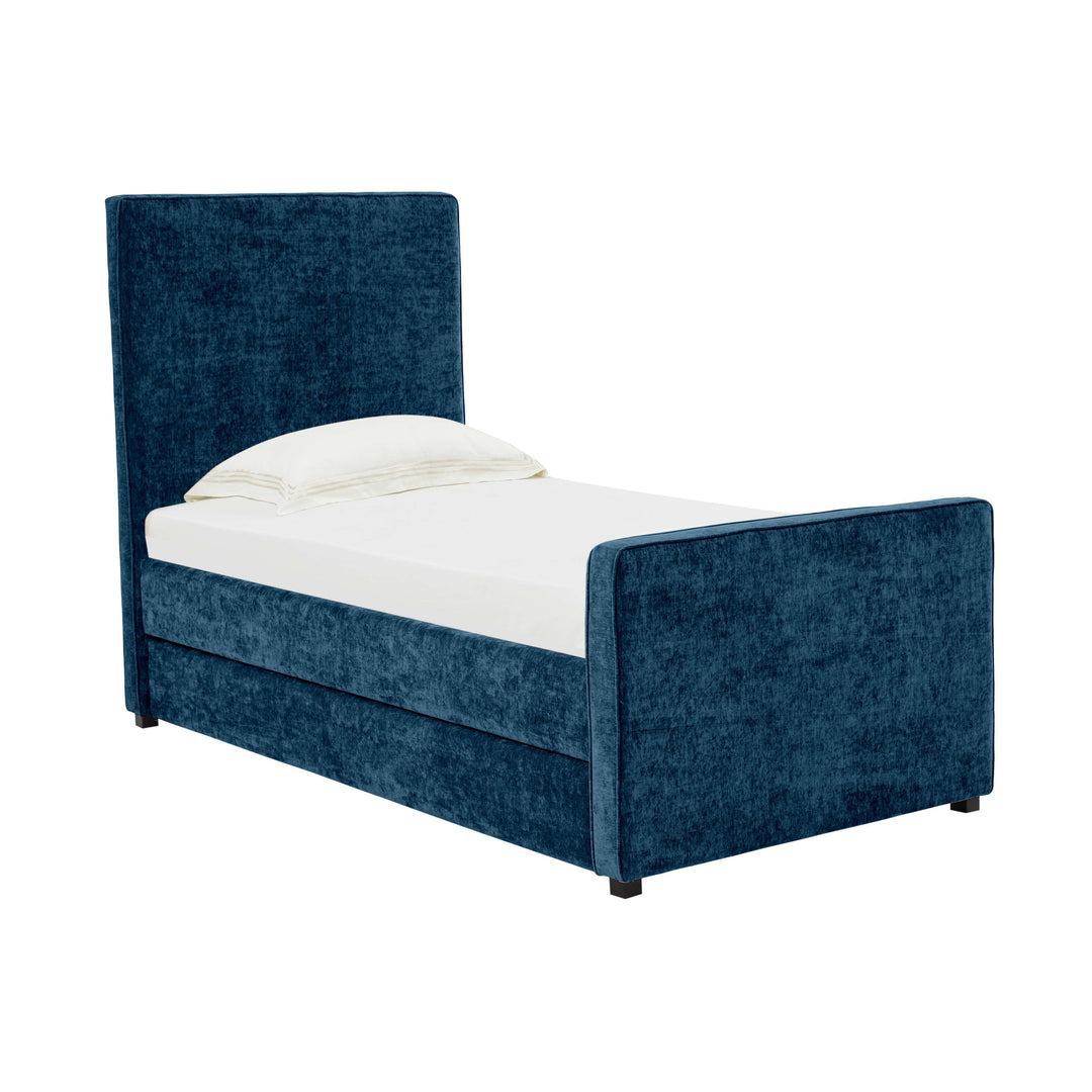 Delilah Navy Textured Velvet Trundle in Twin