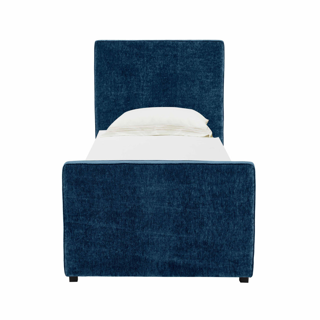 Delilah Navy Textured Velvet Trundle in Twin