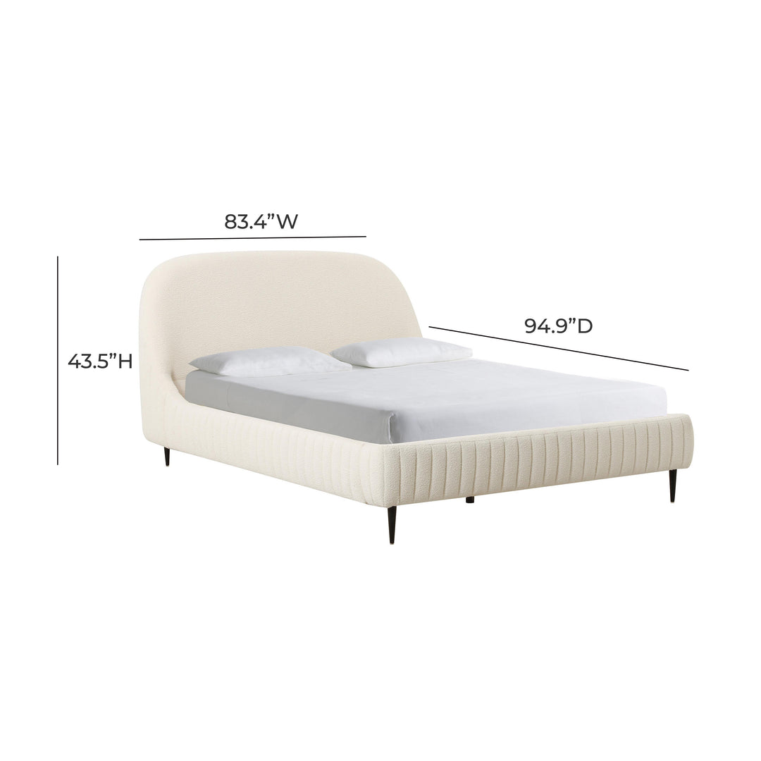 Denise Cream Boucle Bed in King