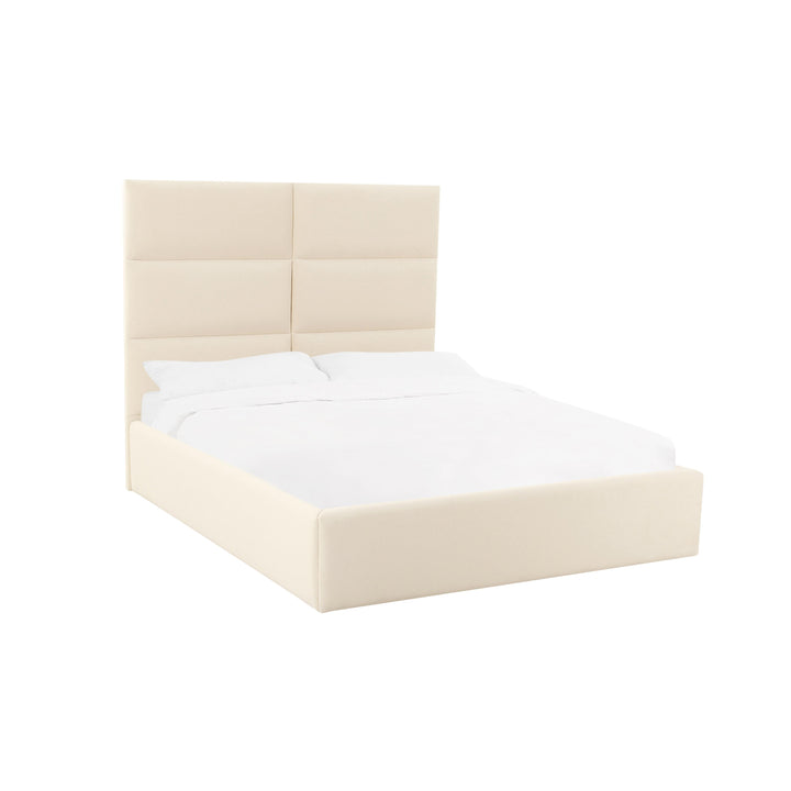 Eliana Cream Velvet Queen Bed