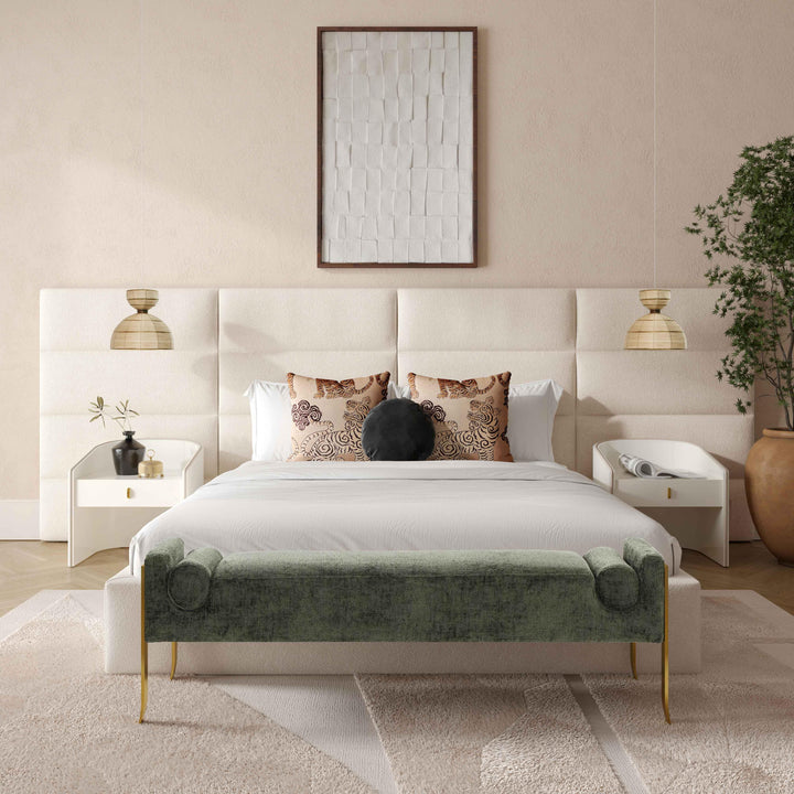 Eliana Cream Boucle King Bed with Wings