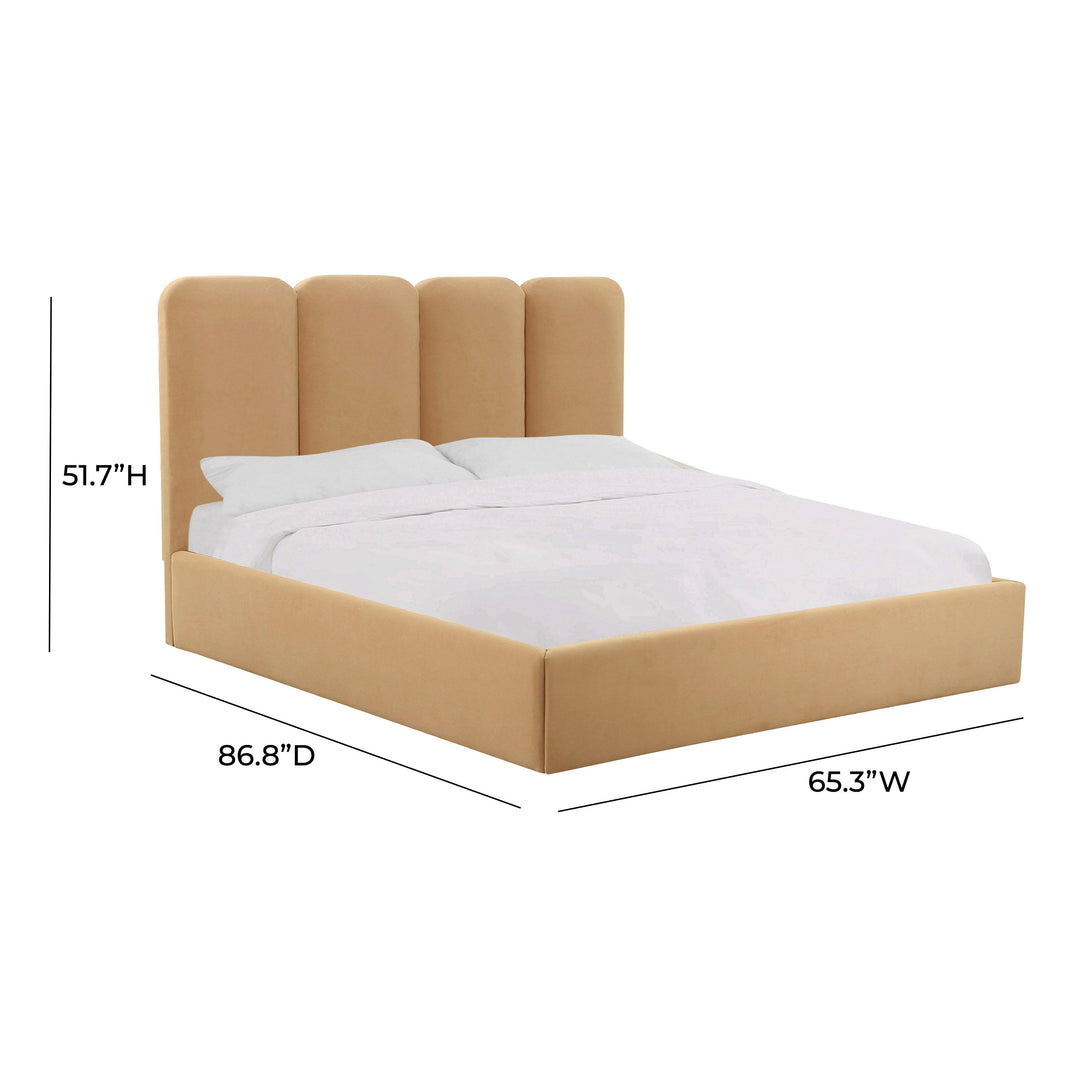 Palani Honey Velvet Queen Bed