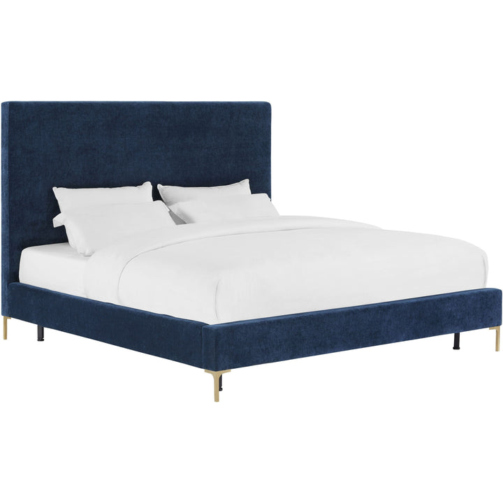 Delilah Navy Textured Velvet Bed in Queen