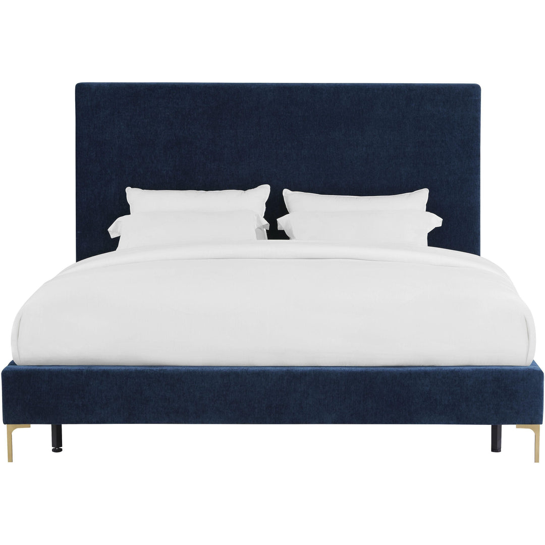 Delilah Navy Textured Velvet Bed in Queen
