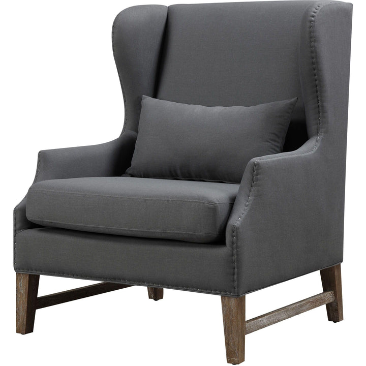 Devon Grey Linen Wing Chair
