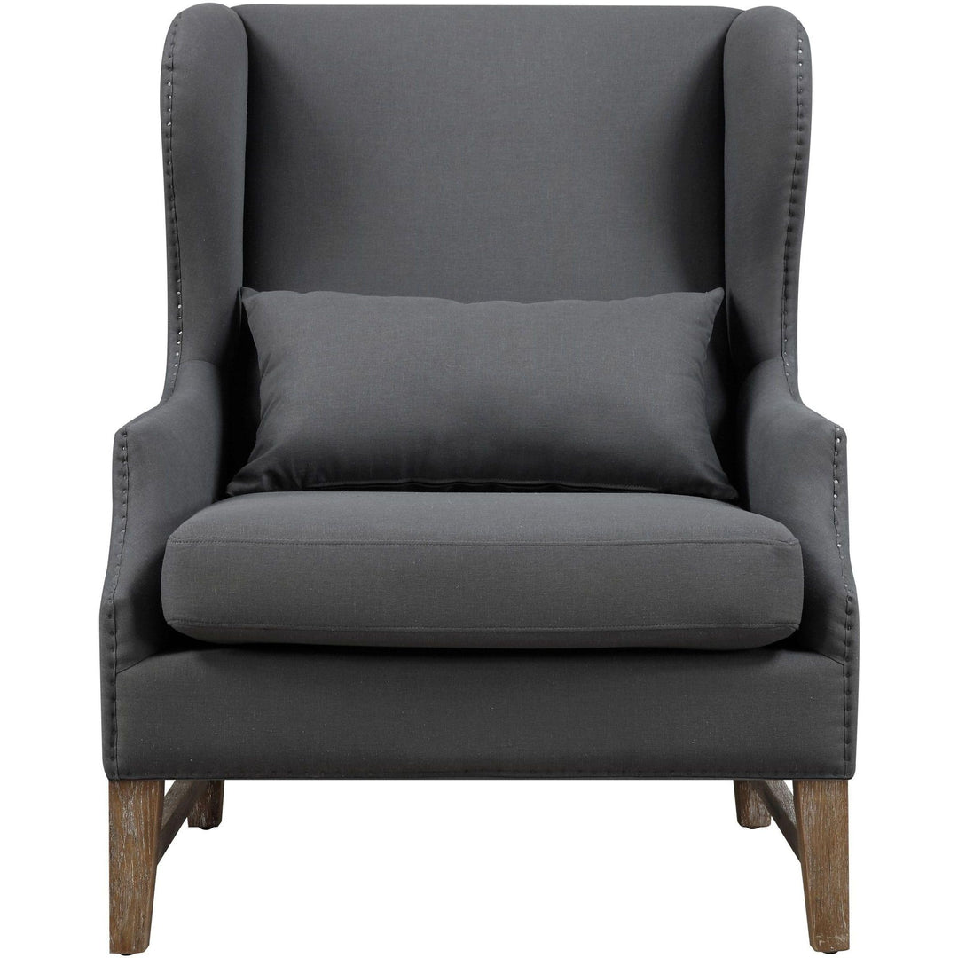 Devon Grey Linen Wing Chair