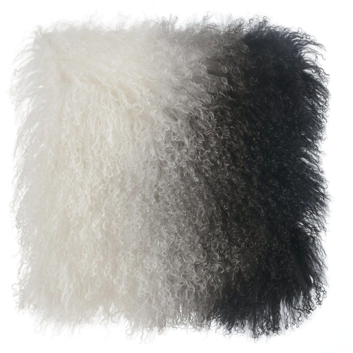 Tibetan Sheep Pillow White to Black