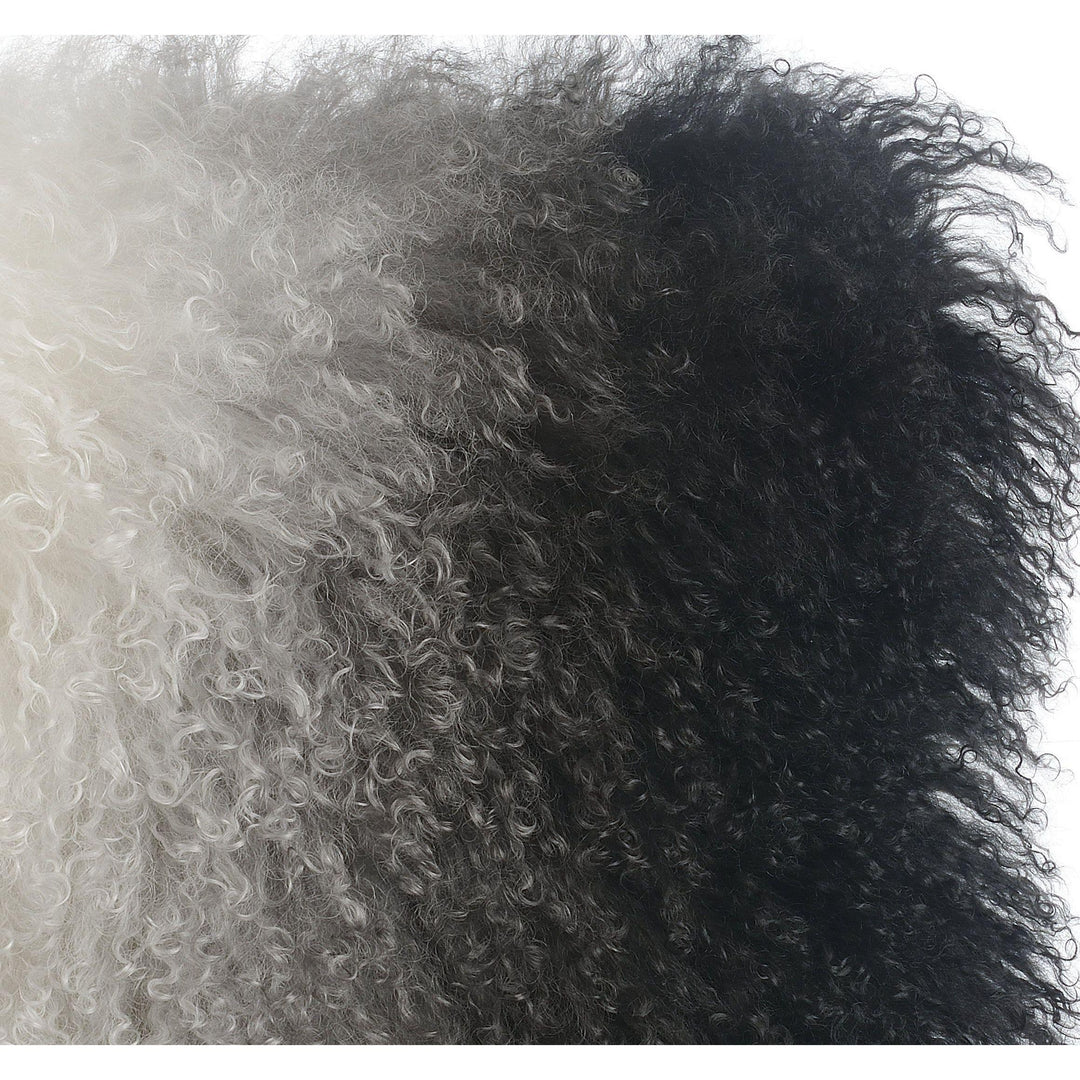 Tibetan Sheep Pillow White to Black