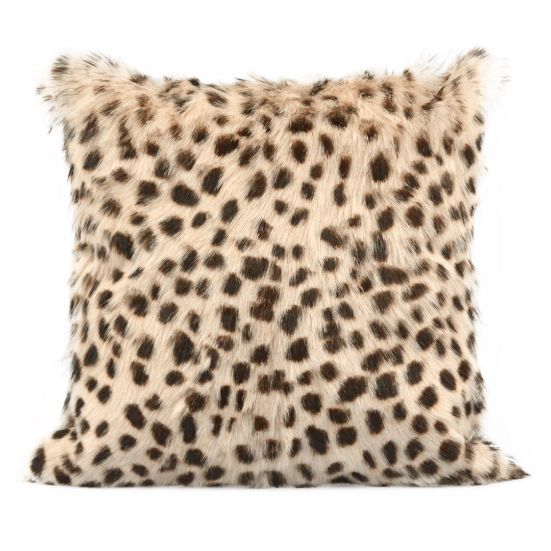 Leopard Print Goatskin 20 Inch Pillow