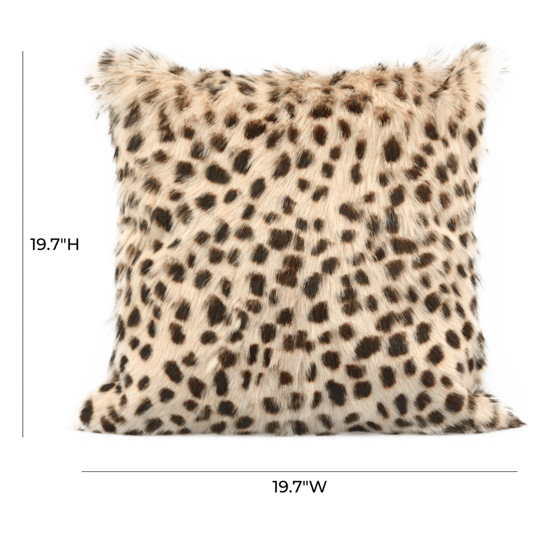 Leopard Print Goatskin 20 Inch Pillow
