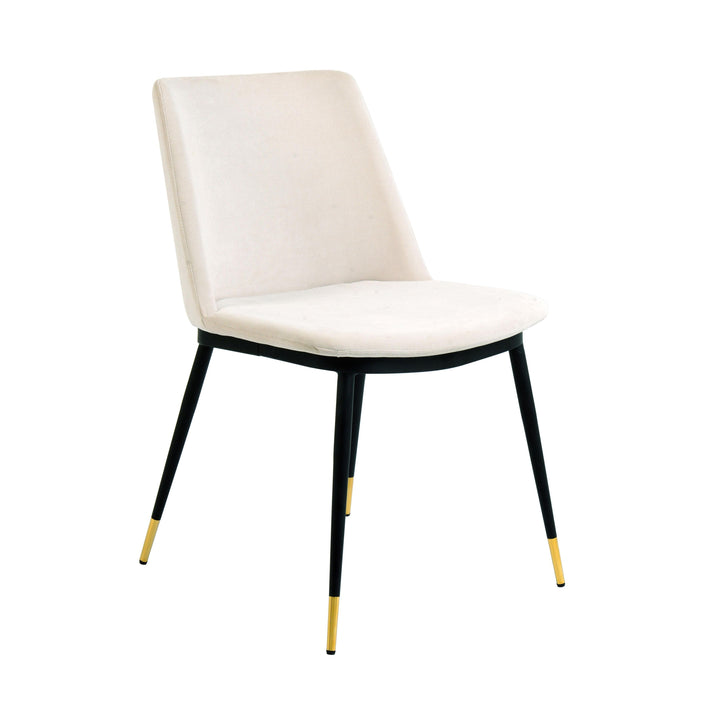 Evora Cream Velvet Chair - Gold Legs (Set of 2)