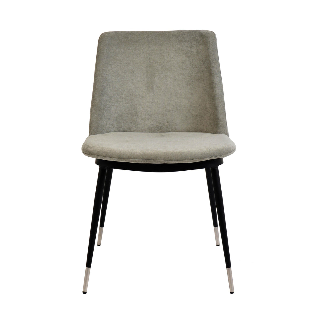 Evora Grey Velvet Chair - Silver Legs (Set of 2)