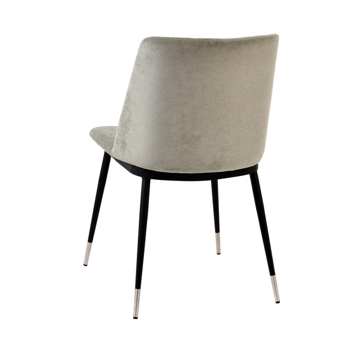 Evora Grey Velvet Chair - Silver Legs (Set of 2)