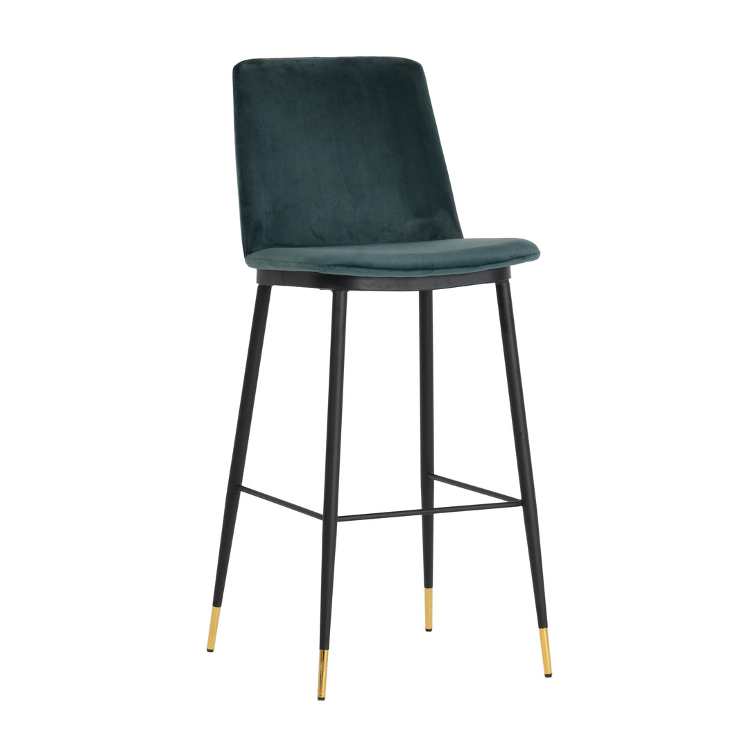 Evora Green Velvet Counter Stool (Set of 2)