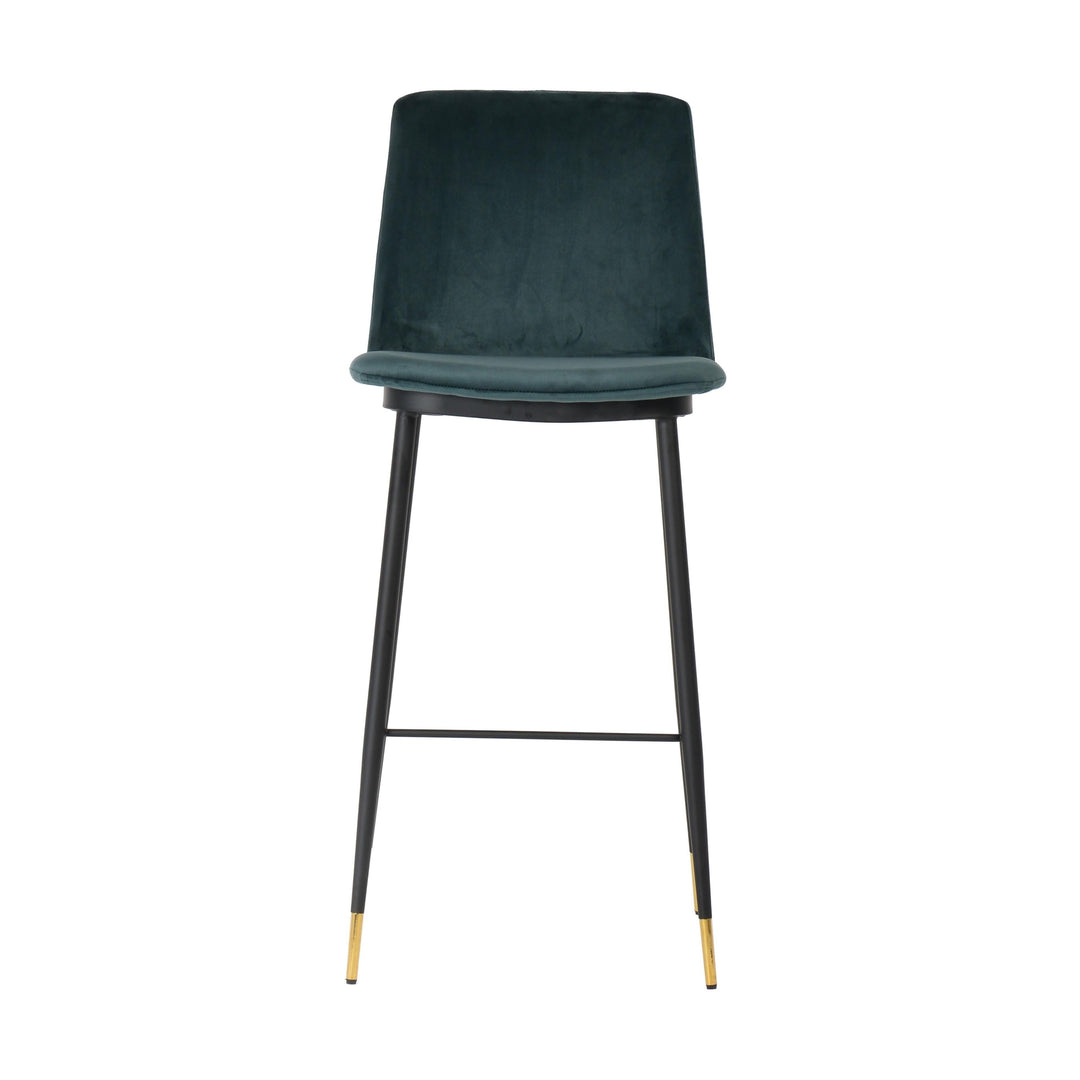 Evora Green Velvet Counter Stool (Set of 2)