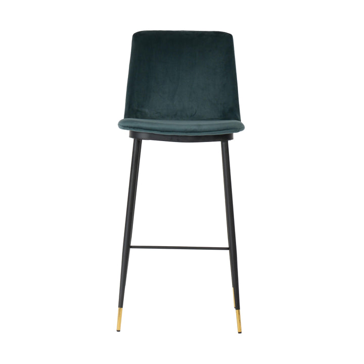 Evora Green Velvet Counter Stool (Set of 2)