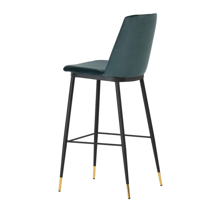 Evora Green Velvet Counter Stool (Set of 2)