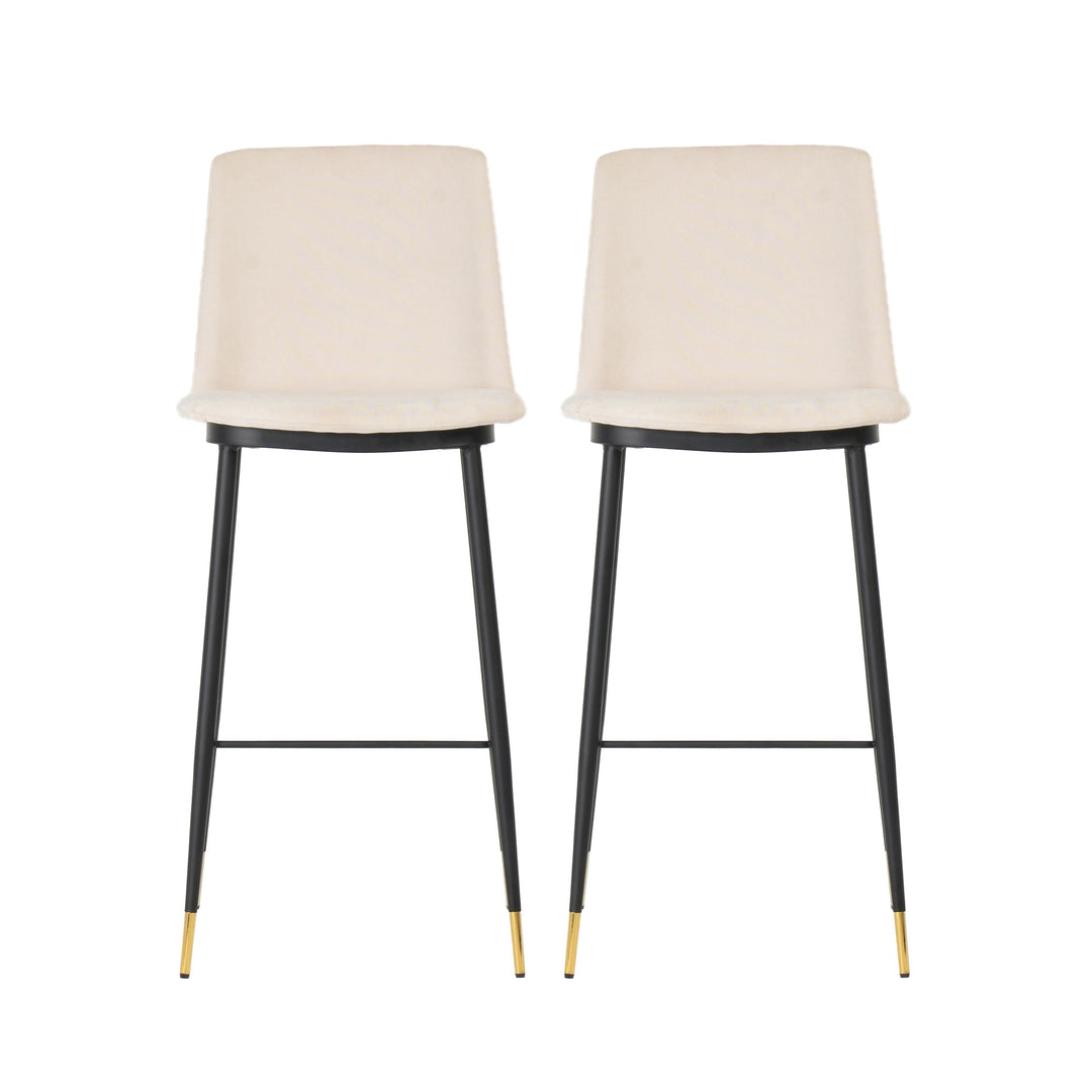 Evora Cream Velvet Counter Stool (Set of 2)